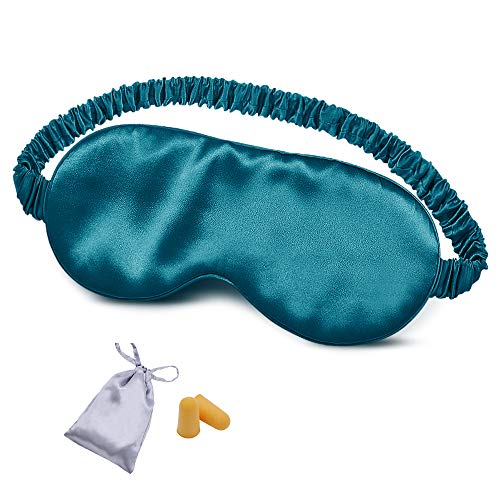 Silk Sleep Mask Eye Mask Blindfold with Double Layer Silk Filling and Elastic Strap for Full Night’s Sleep, Travel and…