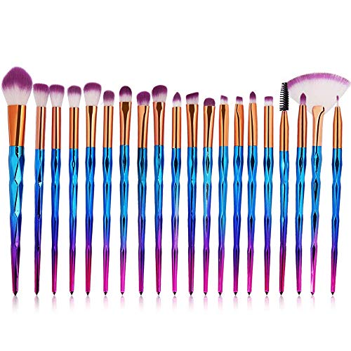 20pcs Cosmetic Makeup Brushes Sets Beauty Tool Kit, Eye Shadow Foundation Power Eyeliner Eyelashes Lip Make Up Brushes…