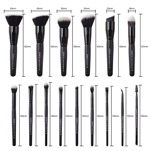DZHJKIO Makeup Brushes, 15Pcs Makeup Brush Set Premium Synthetic Kabuki Brush Cosmetics Foundation Concealers Powder…