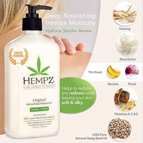 HEMPZ Body Lotion Original – Floral & Banana Daily Moisturizing Cream, Shea Butter Body Moisturizer – Skin Care Products…