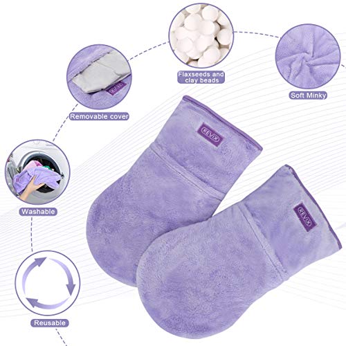REVIX Microwavable Heating Mittens for Hand and Fingers to Relieve Arthritis Pain Heated Hands Mitts Warmers 1 Pair…