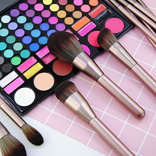 Makeup Brushes 12 Pcs Makeup Kit,Foundation Powder Brush Eyeshadow Brush Concealers Blush Face Make up Brushes Set(Rose…