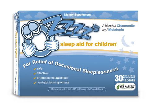 OZzzz’s Sleep Aid for Children, with Melatonin and Chamomile, Pediatrician Formulated, Zero Sugar, Vegan, Orange Dream…