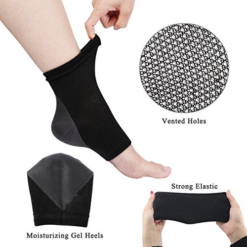 Codream 2 Pairs Heels Moisturizing Socks for Dry Cracked Heels Repair Treatment Vented Moisturizing Gel Heel Sleeves…