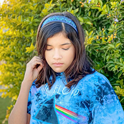 6 Boho Headbands for Women Hair, Stretch Non Slip 70s Headband, Womens Fabric Headwraps, Yoga Head Bands, Stylish Girls…