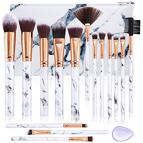 Makeup Brushes Set 15PCS Professional Make up Brushes Set Synthetic Foundation Powder Concealers Eye Shadows Makeup…
