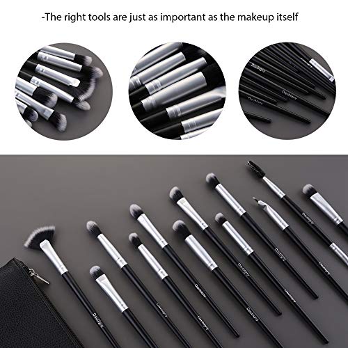 Daubigny Eye Makeup Brushes, 12 PCS Professional Eye shadow, Concealer, Eyebrow, Foundation, Powder Liquid Cream…