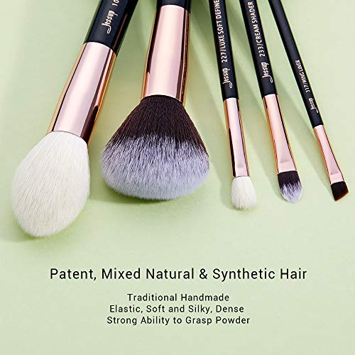 Jessup Brand 25pcs Professional Makeup Brush Set Beauty Cosmetic Foundation Powder Blusher Eyeshadow Blending Natural…