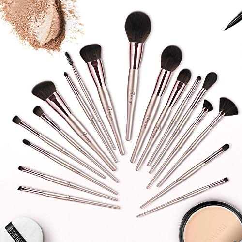 18 Pcs Makeup Brushes Belly-type Handle Series Professional Premium Synthetic Contour Blush Foundation Concealers…