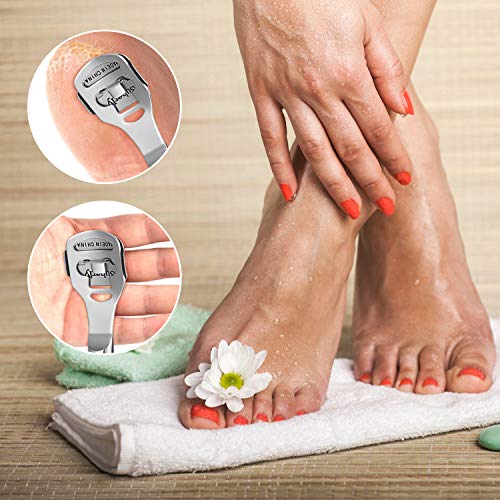 52 Pieces Callus Shaver Set, 50 Replacement Slices Blades 1 Stainless Steel Callus Shaver and 1 Foot File Head Foot Care…