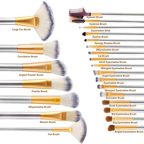 Make up Brushes, VANDER 24pcs Premium Cosmetic Makeup Brush Set for Foundation Blending Blush Concealer Eye Shadow…