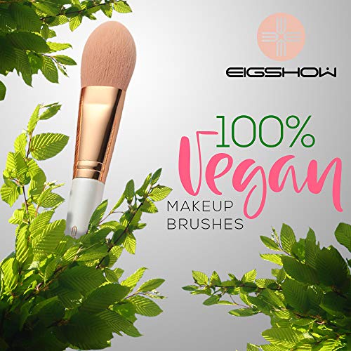 Makeup Brushes Sets, EIGSHOW Vegan Makeup Brushes Cruelty-Free Soft Synthetic Bristles for Foundation Blending Face…