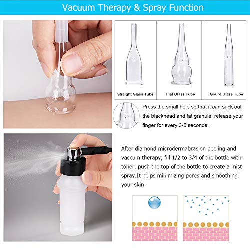 3 in 1 Diamond Microdermabrasion Machine, TopDirect Facial Skin Care Salon Equipment w/Vacuum & Spray (Strong Suction…