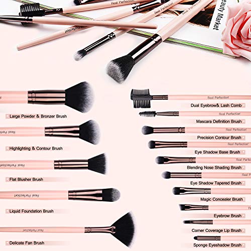 Premium Quality 15pcs Makeup Brushes Set, includes eye shadow brush, foundation brush, blush brush, concealer brush…