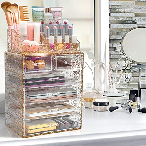 Sorbus Clear Cosmetic Makeup Organizer – Make Up & Jewelry Storage, Case & Display – Spacious Design – Great Holder for…