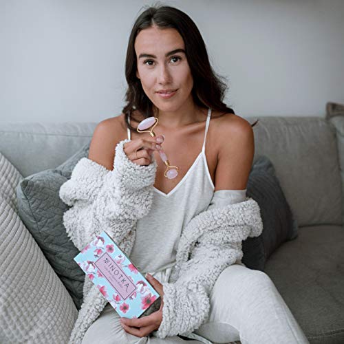 Rose Quartz Roller for Face: Natural Crystal, Rose Quartz Face Roller New Model Durable and Smooth, Beauty Massager for…