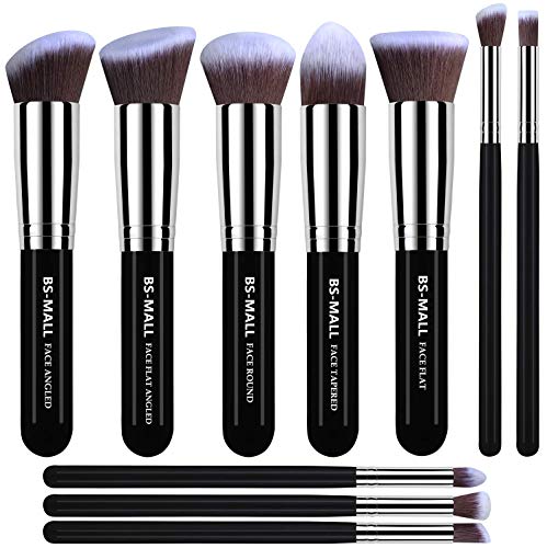 BS-MALL Makeup Brushes Premium Makeup Brush Set Synthetic Kabuki Makeup Brush Set Cosmetics Foundation Blending Blush…