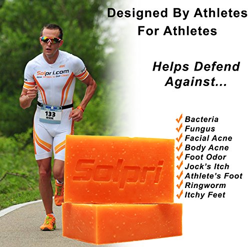 Solpri Shield Antifungal Soap Bar Lemongrass Tea Tree Eucalyptus 4 oz (2 Pack)