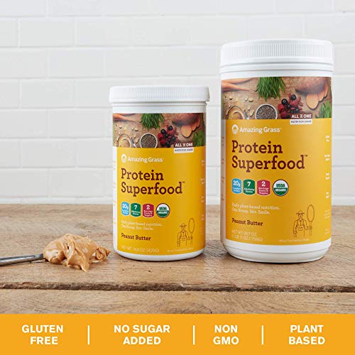 Amazing Grass Protein Superfood: Organic Vegan Protein Powder, Plant Based Meal Replacement Shake with 2 servings of…