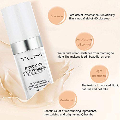 Color Changing Foundation for Aging Skin, Foundation Brush Powder Brush,5 Makeup Sponge