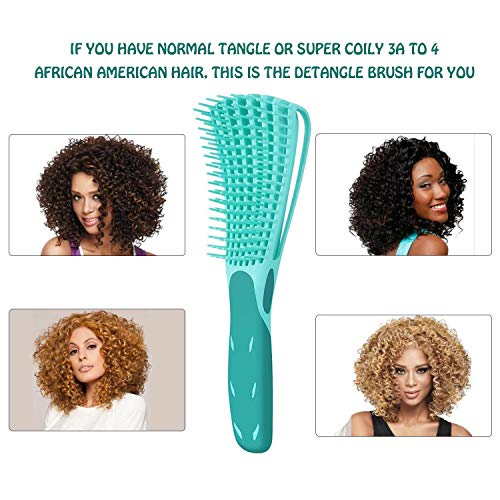 Detangling Brush for Curly Hair, Black Hair Detangler, Afro Textured 3a to 4c Kinky Wavy, for Wet/Dry/Long Thick Curly…