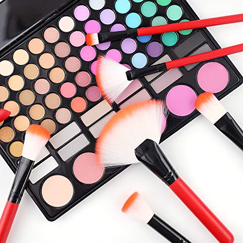 Makeup Brushes Set, Essential Red Makeup Brush 22pcs Foundation Kabuki Blush Fan Eyeshadow Brushes Compatible with…