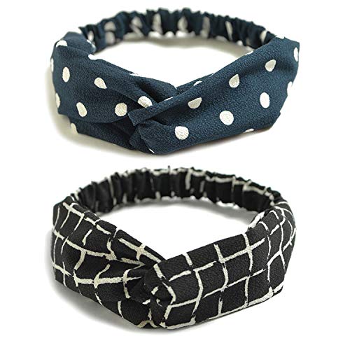 LASAION Headbands for Women 10 Pack Twist Knotted Stretchy Hair Bands