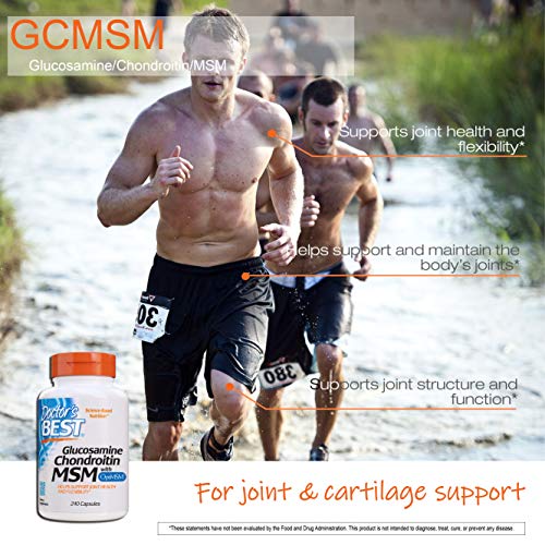 Doctor’s Best Glucosamine Chondroitin Msm with OptiMSM Capsules, Supports Healthy Joint Structure, Function & Comfort…