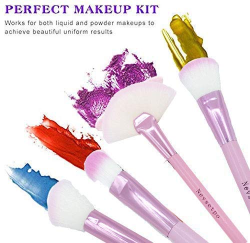 Makeup Brushes NEVSETPO 24pcs Synthetic Cosmetics Makeup Brush Set with Case Travel Organizer Full Face Makeup Kits for…