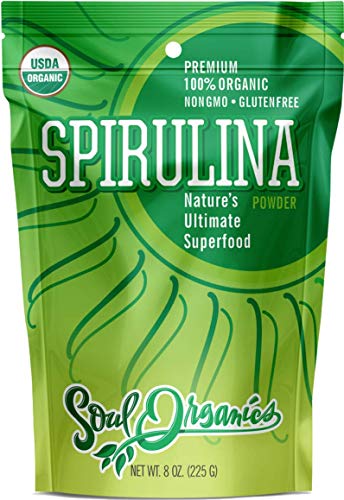 Organic Spirulina Powder Pure and Raw – Purest Green Algae Superfood, Supports Vitality and Glowing Skin, Hair and Face…