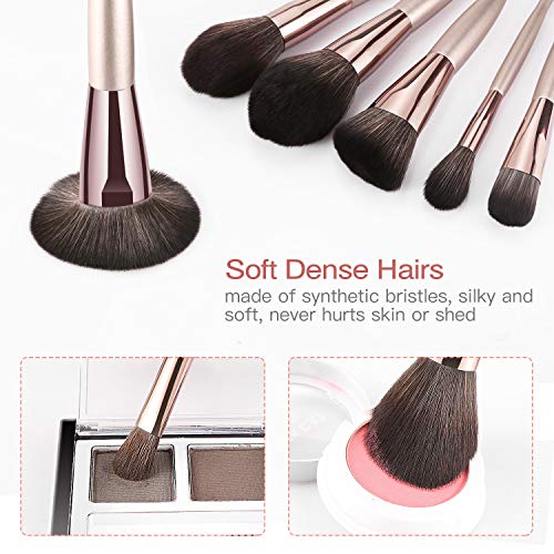 18 Pcs Makeup Brushes Belly-type Handle Series Professional Premium Synthetic Contour Blush Foundation Concealers…