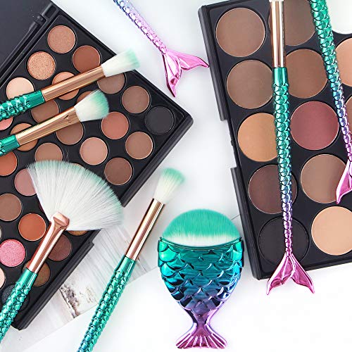 Makeup brushes set 11pcs Mermaid Makeup Brush Foundation Blending Blush Concealer Cosmetic Tools