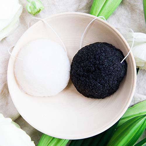 Konjac Sponge – 2 Pack of Natural Facial Sponges for Gentle Cleansing and Face Exfoliating Loofah for Use with Wash…