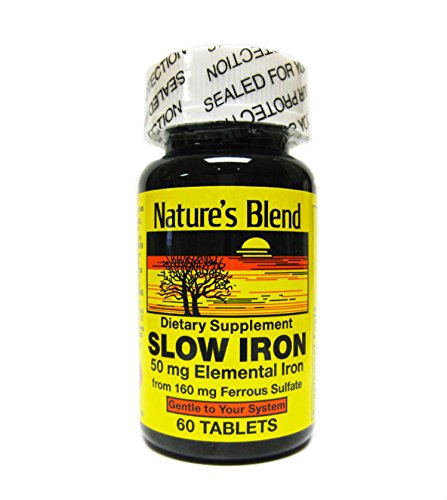 Nature’s Blend Slow Iron 50 mg (160 mg) Compare to Slow Fe® 60 Tablets