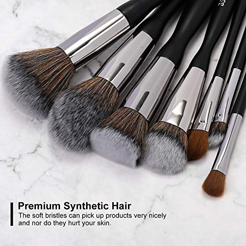 BS-MALL Makeup Brush Set 16pcs Makeup Brushes Premium Synthetic Bristles Powder Foundation Blush Contour Concealers Lip…