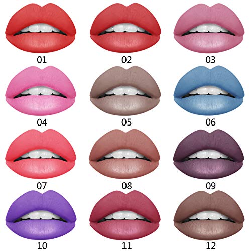Ownest 24 Colors Matte Velvety Liquid Lipstick Set,Waterproof Long Lasting Non-Stick Cup Liquid Lipgloss Beauty…