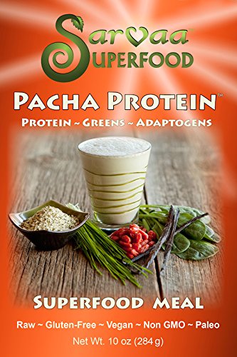 Pacha Protein Organic Vegan Non-GMO Gluten-Free Super Greens and Adaptogens Meal Replacement (Pacha Protein, 3 lb)