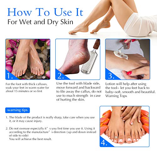 Professional Pedicure Foot File, Colossal Stainless Steel Detachable Foot Scrubber, Hard Skin Removers Pedicure Rasp for…
