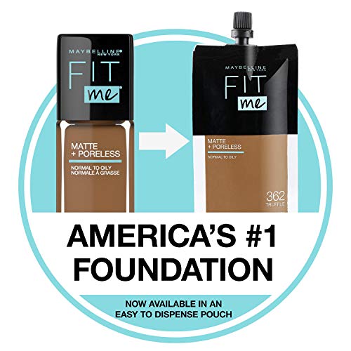 Maybelline Fit Me Matte + Poreless Liquid Foundation Makeup, Natural Ivory, 1 fl; oz; Oil-Free Foundation