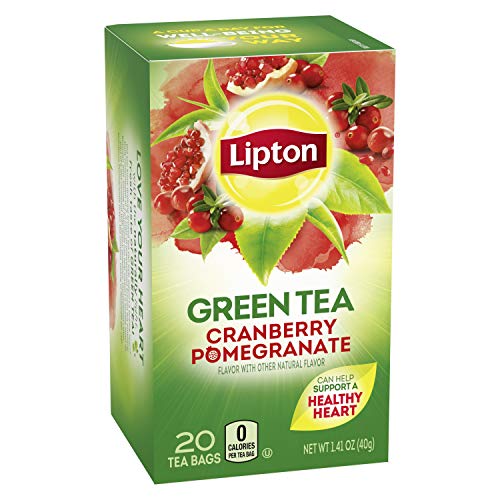 Lipton Green Tea Bags Flavored with Other Natural Flavors Cranberry Pomegranate Can Help Support a Healthy Heart 1.13 oz…