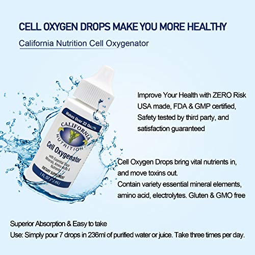California Nutrition Cell Oxygenator 1 Fl Oz Bottle (Pack of 12), Liquid Oxygen Drops Daily Nutritional Supplement