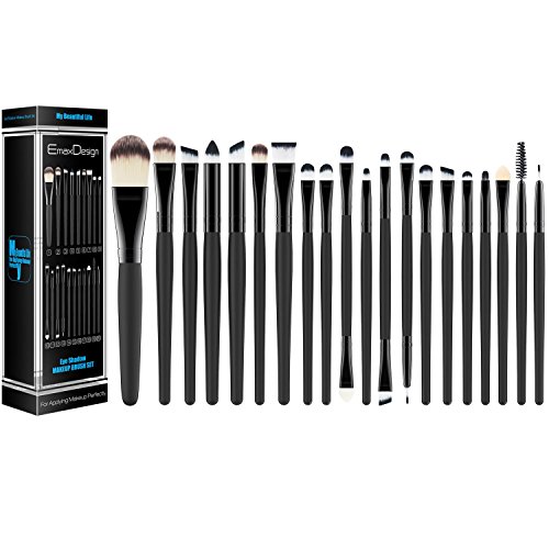EmaxDesign 20 Pieces Makeup Brush Set Professional Face Eye Shadow Eyeliner Foundation Blush Lip Makeup Brushes Powder…