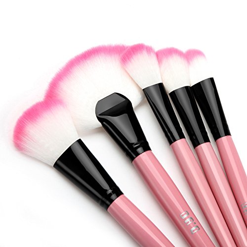 DRQ Makeup Brush Set,32 Pc Professional Wooden Handle Makeup Brushes Set in Pink Case,Foundation Brush Blending Face…