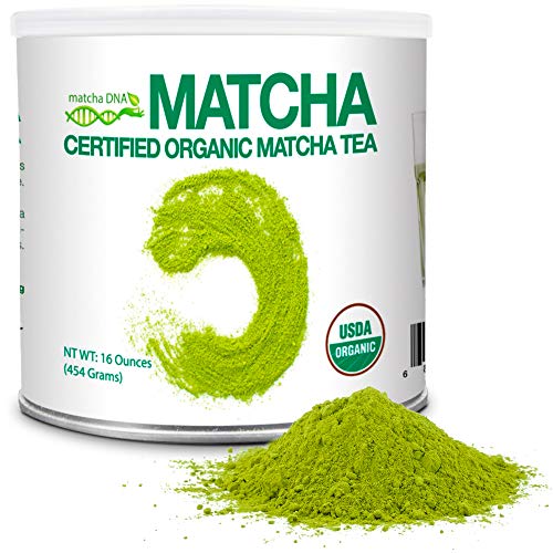 MATCHA DNA Certified Organic Matcha Green Tea Powder (16 oz TIN CAN)