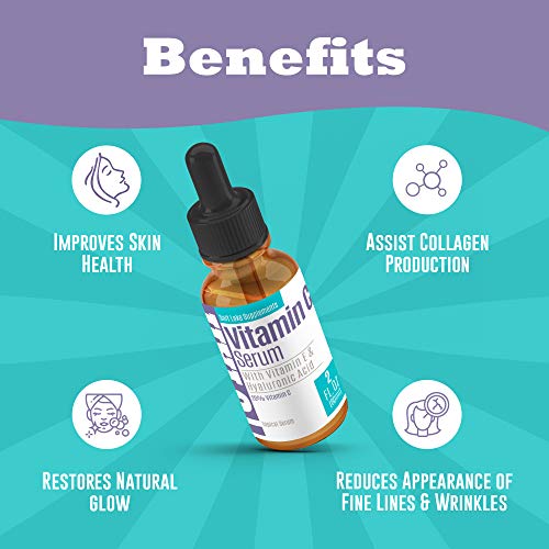 Vitamin C Serum Face And Skin Rejuvenation With Hyaluronic Acid And Vitamin E Battles Signs Of Aging By Moisturizing And…