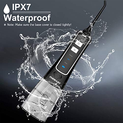 Cordless Water Dental Flosser Teeth Cleaner, INSMART Professional 300ML Tank DIY Mode USB Rechargeable Dental Oral…