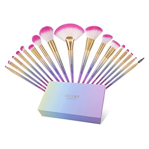 Docolor Makeup Brush Set, 17Pcs Professional Makeup Brushes Foundation Blending Blush Concealer Eye Shadow Cruelty-Free…