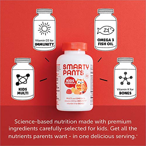 SmartyPants Kids Formula Daily Gummy Multivitamin: Vitamin C, D3, and Zinc for Immunity, Gluten Free, Omega 3 Fish Oil…