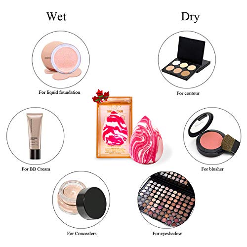 HIGH’S Makeup Sponge Latex-Free Beauty Sponge Blender Beauty Foundation Blending Sponge, Flawless for Liquid, Cream, and Powder, Multi-colored cosmetic Makeup Sponges Rose Water 