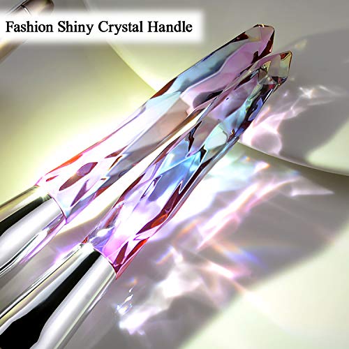 Kingtree Makeup Brush Set 10 PCS Crystal Makeup Brushes, Premium Synthetic Bristles Powder Foundation Blush Concealer…